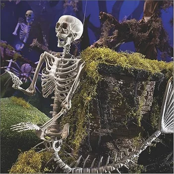 Скелет Русалки на Хэллоуин, страшный скелет на Хэллоуин в натуральную величину Для дома с привидениями На кладбище, Прост в использовании