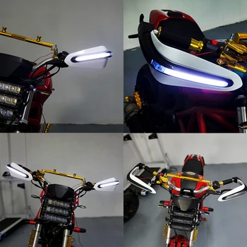 Мотоциклетные Ручные Щитки LED Light Protector, Защитные Щитки для Руля, Ветрозащитный Противоскользящий щит для Yamaha 1200 Vstar Moto