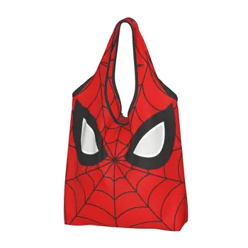 Классические красные сумки-тоут с забавным принтом в виде паутины Портативная сумка для покупок через плечо