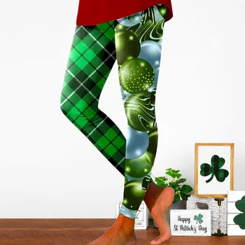 Женские брюки для йоги, Облегающие Низы, Брюки в честь Ирландского национального дня, Женские спортивные Джоггеры с рисунком Зеленого Клевера в честь Дня Святого Патрика, Джоггеры для Бега Трусцой