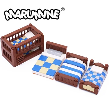Комплект постельного белья Marumine MOC Bricks Строительные блоки, аксессуары для дома, модель для сборки своими руками, Развивающие Рождественские игрушки для детей