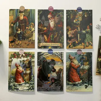 Поздравительные открытки с праздничным сюрпризом, ретро-праздничные открытки, винтажные Рождественские Поздравительные открытки, 30 Уникальных праздничных открыток в стиле Ретро Рождество