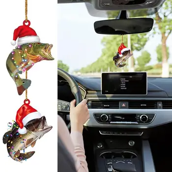 2D Акриловый Подвесной автомобильный Орнамент для зеркала заднего вида, Многофункциональный Легкий Водонепроницаемый Рождественский Уникальный Подарок, Декор автомобиля