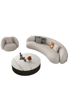 YY Nordic Light Роскошный тканевый диван с изогнутой спинкой Для гостиной Небольшой квартиры