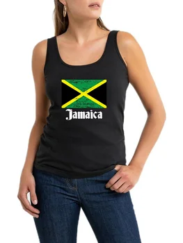 Графический принт флага Ямайки, сексуальные облегающие топы на бретелях, женская индивидуальность, повседневная настраиваемая футболка без рукавов, футболка для фитнеса