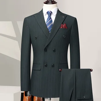 2023 Мужской (костюм + брюки) высококачественный модный деловой красивый тренд, универсальная свадебная одежда с тонким узлом, приталенный раздельный комплект из 2 предметов
