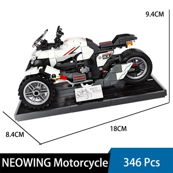 Высокотехнологичный мини-новенький трехколесный мотоцикл, Гоночный локомотив, строительные блоки, модели Кирпичей, игрушки, совместимые с LEGO
