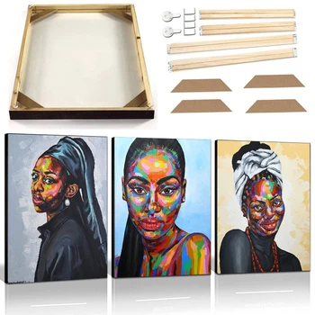 Красочная Африканская чернокожая женщина, картина маслом на холсте в рамке, модный шарф, девушка, плакат в скандинавском стиле, абстрактное изображение фигуры