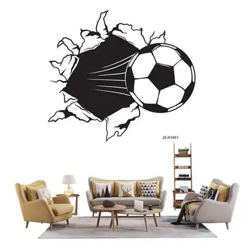 Футбольные наклейки на стену, 3D наклейки, украшающие водонепроницаемый спортивный футбольный Декор стен для игровой комнаты, спальни для мальчиков и гостиной