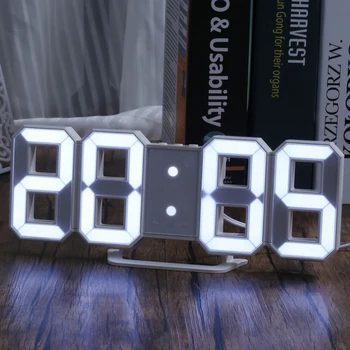3D светодиодные цифровые часы, настенное украшение, ночной режим с подсветкой, Регулируемые электронные часы, настенное украшение для гостиной, светодиодные часы