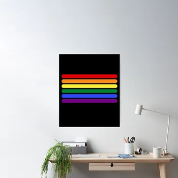Месяц гей-парада ЛГБТ в радужные полосы, декор плаката, современная художественная роспись, картина без рамки