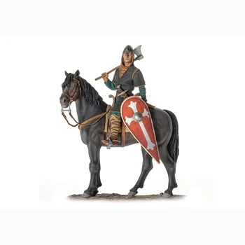 В разобранном виде 1/16 ДРЕВНИЙ нормандский воин СОЛДАТ с фигуркой лошади Наборы миниатюрных моделей из смолы Неокрашенные