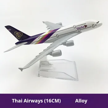 16 см компания Thai airways AirbusA380 Изготовленный под давлением авиационный самолет Коллекционные миниатюрные игрушки для мальчиков Прямая поставка