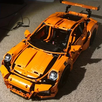 1: 8 Оранжевая гоночная машина-головоломка, игрушка для мальчиков, подарок, декор