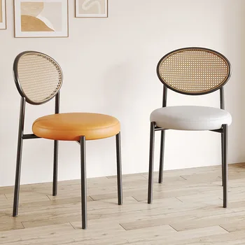 Красивые современные обеденные стулья Металлические коричневые Кухонные Итальянские Обеденные стулья Кожаный пол Cadeiras Sala De Jantar Кухонная мебель