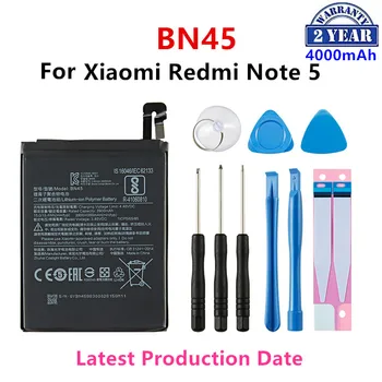 100% Оригинальный аккумулятор BN45 4000 мАч для Xiaomi Redmi Note 5 Note5 BN45 Высококачественные сменные батареи для телефона + инструменты