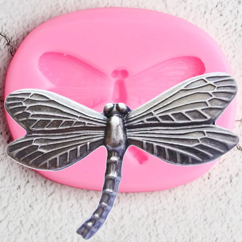 Силиконовая форма 3D Dragonfly, инструменты для украшения торта, Помадка, Топпер для кексов, Формы для конфет, шоколада, пасты, формы для ювелирных изделий, формы из смолы